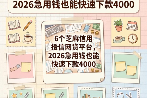 6个芝麻信用授信网贷平台,2026急用钱也能快速下款4000