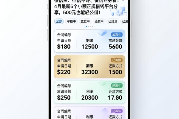 征信黑、征信不好、征信烂必看!4月最新5个小额正规借钱平台分享,500元也能轻松借!