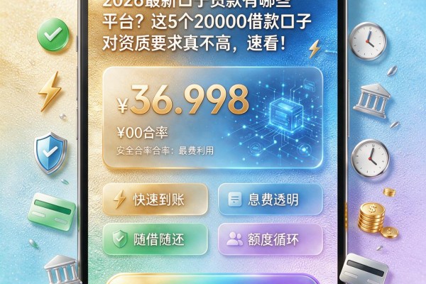 2026最新口子贷款有哪些平台？这5个20000借款口子对资质要求真不高，速看！