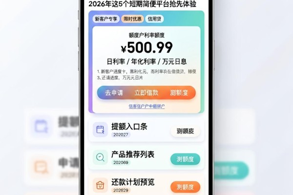 黑户在哪里可以借钱利息低?2026年这5个短期简便平台抢先体验