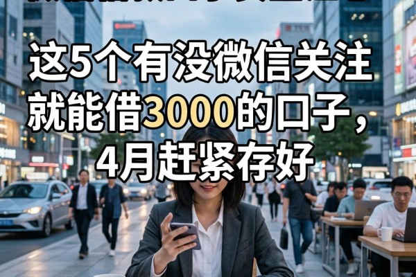 微信借款口子安全汇总！这5个有没微信关注就能借3000的口子，4月赶紧存好
