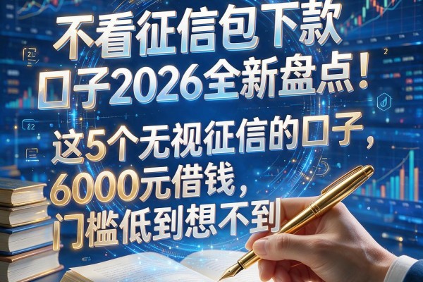 不看征信包下款的口子2026全新盘点！这5个无视征信的口子，6000元借钱门槛低到想不到