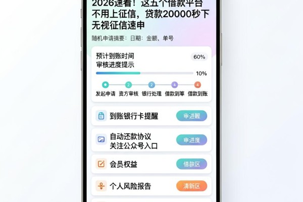 2026速看！这五个借款平台不用上征信，贷款20000秒下无视征信速申
