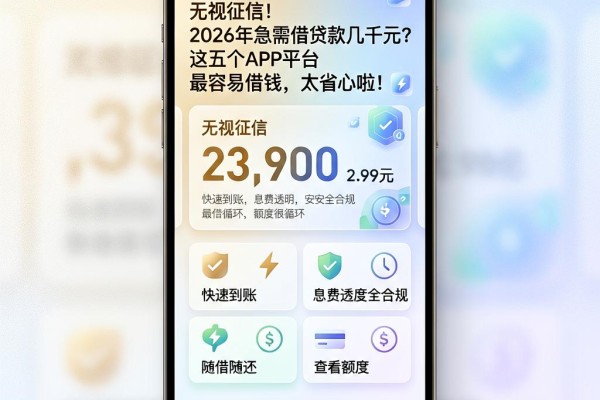 无视征信!2026年急需借贷款几千元?这五个APP平台最容易借钱,太省心啦