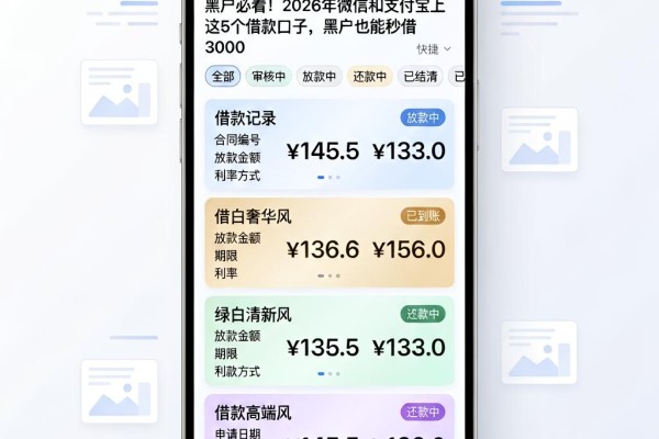 黑户必看!2026年微信和支付宝上这5个借款口子,黑户也能秒借3000