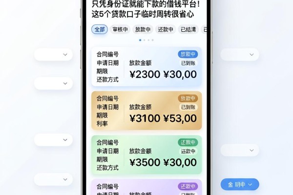 只凭身份证就能下款的借钱平台！这5个贷款口子临时周转很省心