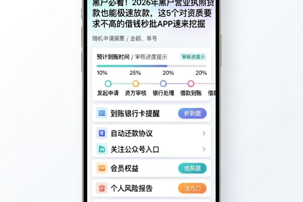 黑户必看！2026年黑户营业执照贷款也能极速放款，这5个对资质要求不高的借钱秒批APP速来挖掘