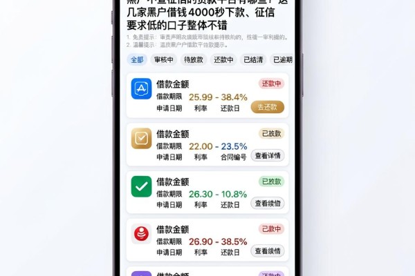 黑户不查征信的贷款平台有哪些？这几家黑户借钱4000秒下款、征信要求低的口子整体不错