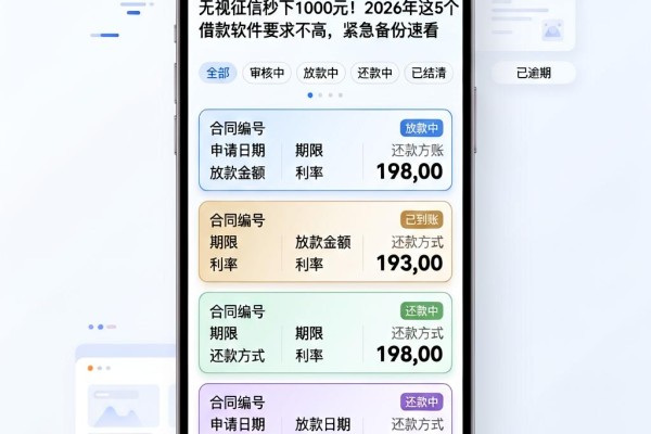 无视征信秒下1000元！2026年这5个借款软件要求不高，紧急备份速看
