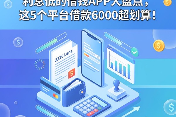 2026速存!利息低的借钱APP大盘点,这5个平台借款6000超划算