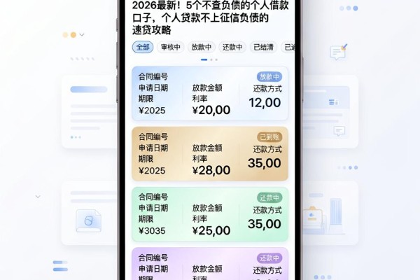 2026最新!5个不查负债的个人借款口子,个人贷款不上征信负债的速贷攻略