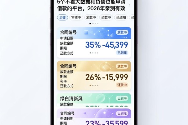 5个不看大数据和负债也能申请借款的平台,2026年亲测有效