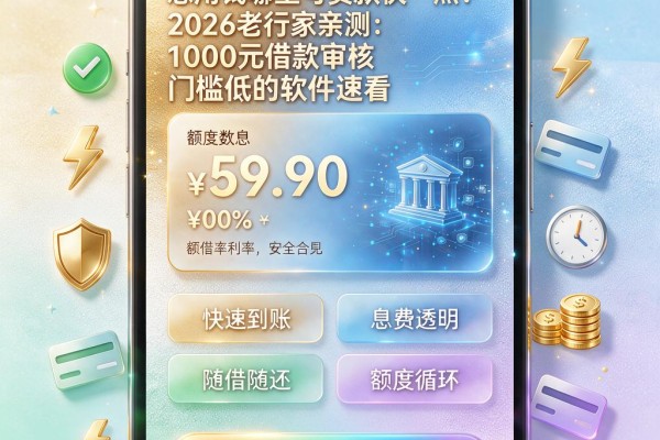 急用钱哪里可贷款快一点?2026老行家亲测:1000元借款审核门槛低的软件速看