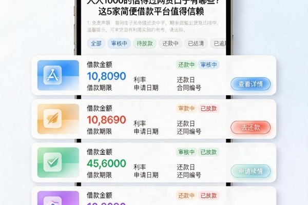 人人1000的信得过网贷口子有哪些?这5家简便借款平台值得信赖