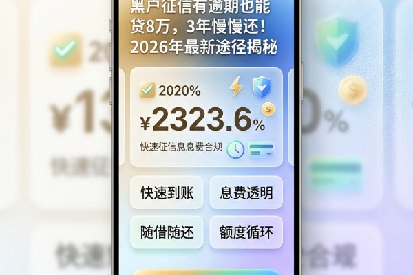 黑户征信有逾期也能贷8万,3年慢慢还!2026年最新途径揭秘