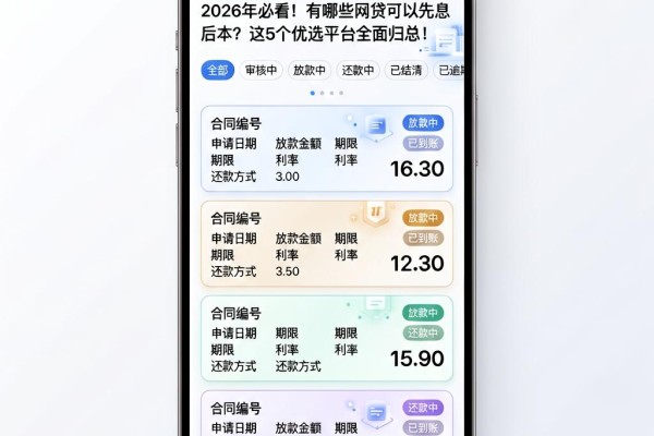 2026年必看!有哪些网贷可以先息后本?这5个优选平台全面归总!