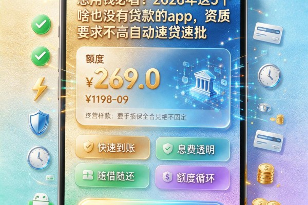 急用钱必看！2026年这5个啥也没有贷款的app，资质要求不高自动速贷速批