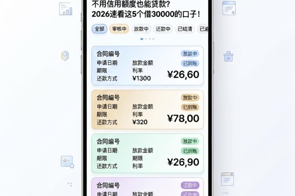 不用信用额度也能贷款?2026速看这5个借30000的口子!