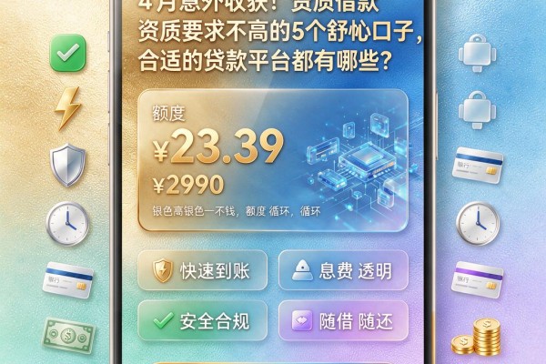 4月意外收获!资质要求不高的5个舒心借款口子,合适的贷款平台都有哪些?