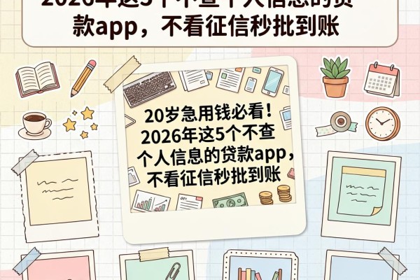 20岁急用钱必看！2026年这5个不查个人信息的贷款app，不看征信秒批到账
