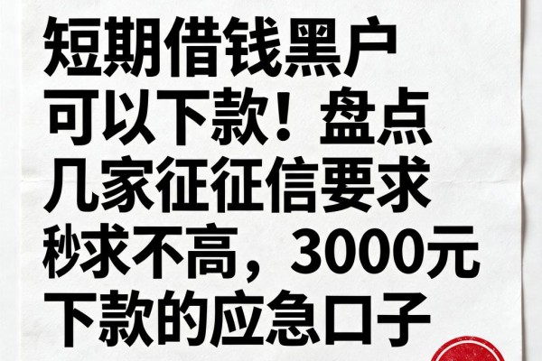 短期借钱黑户可以下款!盘点几家征信要求不高、3000元秒下款的应急口子