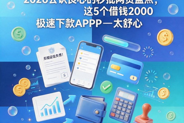 无视征信负债！2026公认良心的秒批网贷盘点，这5个借钱2000极速下款APP太舒心