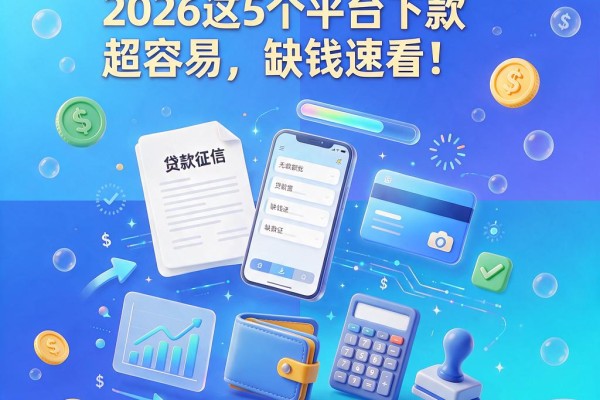 无视征信秒批小额贷!2026这5个平台下款超容易,缺钱速看