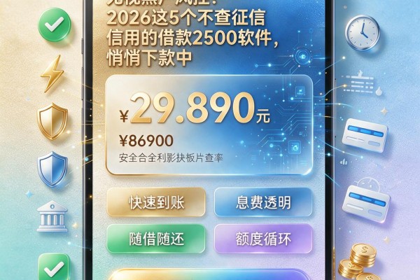 无视黑户风控!2026这5个不查征信信用的借款2500软件,悄悄下款中