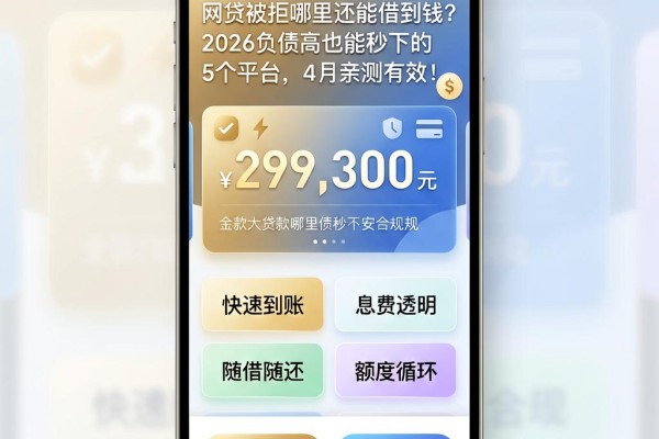 网贷被拒哪里还能借到钱？2026负债高也能秒下的5个平台，4月亲测有效！