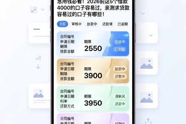 急用钱必看!2026前这5个借款4000的口子容易过,亲测求贷款容易过的口子有哪些