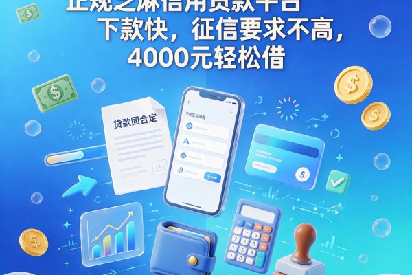 2026年必看！这5个正规芝麻信用贷款平台下款快，征信要求不高，4000元轻松借