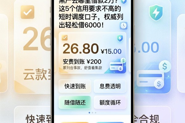 黑户去哪里借款2万?这5个信用要求不高的短时调度口子,权威列出轻松借6000