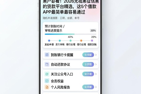 黑户必看!2026无视黑征信黑的贷款平台精选,这5个借款APP最简单最容易通过