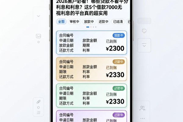 2026黑户必看!哪些贷款不看平分利息和利息?这5个借款7000无视利息的平台真的超实用