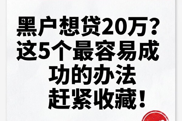 黑户想贷20万？这5个最容易成功的办法赶紧收藏！