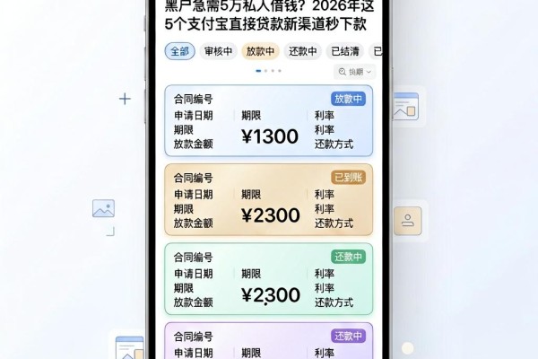 黑户急需5万私人借钱?2026年这5个支付宝直接贷款新渠道秒下款