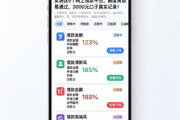 实测这5个网上借款平台,额度高容易通过,3000元口子真实记录!