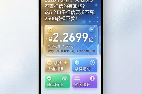 2026年必看!大额网贷不查征信的有哪些?这5个口子征信要求不高,2500轻松下款