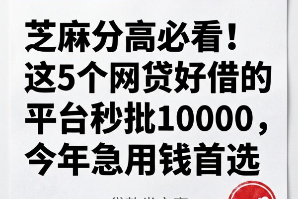 芝麻分高必看!这5个网贷好借的平台秒批10000,今年急用钱首选