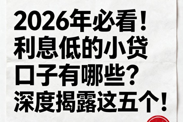2026年必看！利息低的小贷口子有哪些？深度揭露这五个！