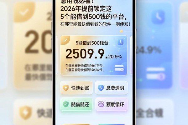 急用钱必看!2026年提前锁定这5个能借到500钱的平台,在哪里能最快借到钱的软件一测便知