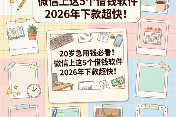20岁急用钱必看!微信上这5个借钱软件2026年下款超快