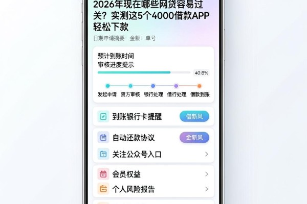 2026年现在哪些网贷容易过关？实测这5个4000借款APP轻松下款