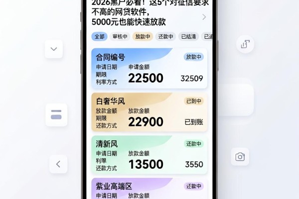 2026黑户必看!这5个对征信要求不高的网贷软件,5000元也能快速放款