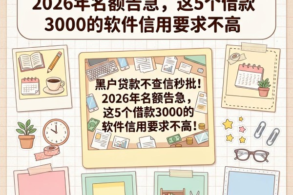 黑户贷款不查信秒批!2026年名额告急,这5个借款3000的软件信用要求不高