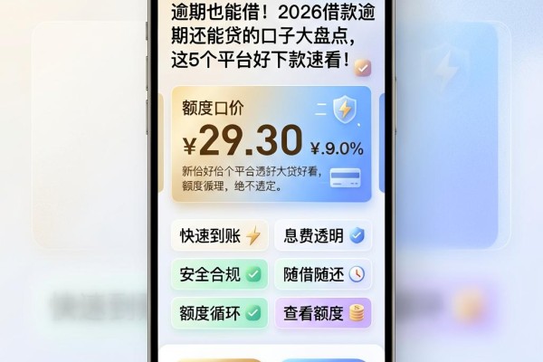 逾期也能借！2026借款逾期还能贷的口子大盘点，这5个平台好下款速看