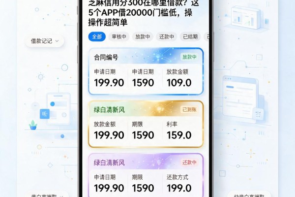 芝麻信用分300在哪里借款？这5个APP借20000门槛低、操作超简单
