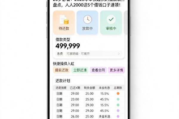 20岁必看！2026年审核超快的借款软件盘点，人人2000这5个借钱口子速领