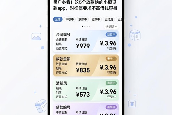 黑户必看!这5个放款快的小额贷款App,对征信要求不高借钱容易
