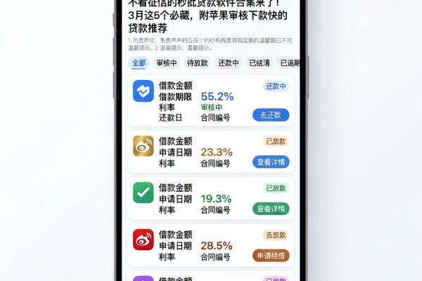 不看征信的秒批贷款软件合集来了!3月这5个必藏,附苹果审核下款快的贷款推荐